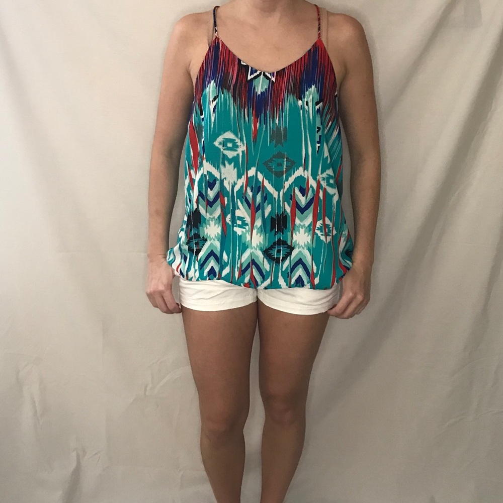 Red blue sheer tank - Picture 7 of 7